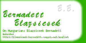 bernadett blazsicsek business card